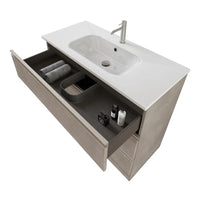 Mobile bagno a terra 100 cm Master grigio con lavabo e specchio