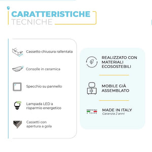 Mobile bagno a terra 100 cm Master grigio con lavabo e specchio