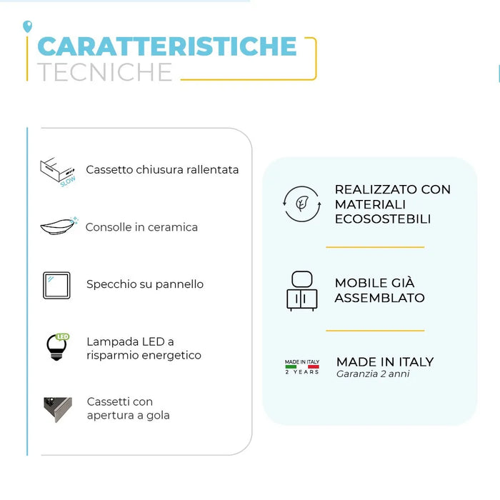 Mobile bagno a terra 100 cm Master grigio con lavabo e specchio