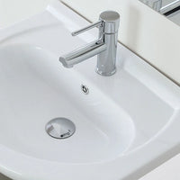 Mobile bagno a terra 55 cm bianco completo di lavabo e specchio Desya