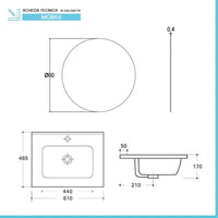 Mobile bagno a terra 60 cm bianco lucido con specchio e lavabo Gaya