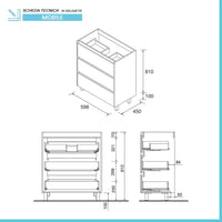 Mobile bagno a terra 60 cm noce maya con specchio e lavabo Gaya