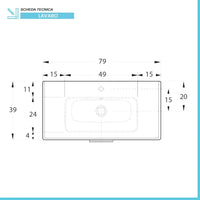 Mobile bagno a terra 80 bianco con lavabo e specchio LED  Martha