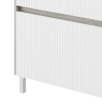 Mobile bagno a terra 80 cm bianco cannettato e grigio con cassetti Porto