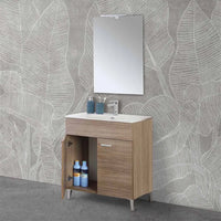 Mobile bagno a terra 80 rovere tropea con lavabo e specchio LED  Martha