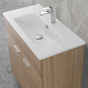 Mobile bagno a terra 80 rovere tropea con lavabo e specchio LED  Martha