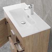 Mobile bagno a terra 80 rovere tropea con top e specchiera LED  Martha