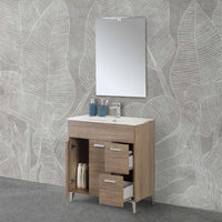 Mobile bagno a terra 80 rovere tropea con top e specchiera LED  Martha