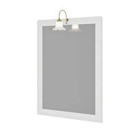 Mobile bagno a terra 85 cm bianco decape con lavabo specchio e lampada Romantica