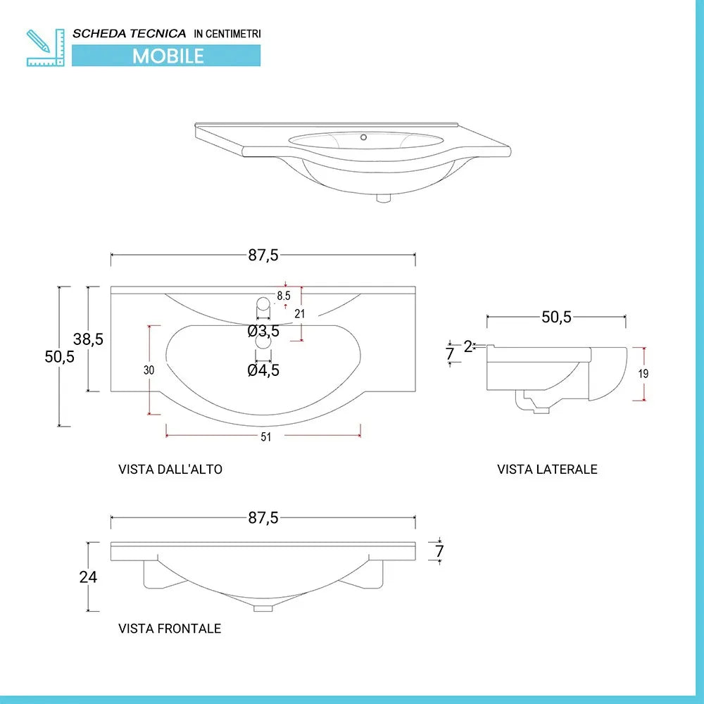 Mobile bagno a terra 85 cm bianco decape con lavabo specchio e lampada Romantica