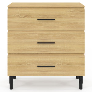 IDMarket - Mobile bagno da 80 cm con 3 cassetti in faggio e nero e gambe telescopiche