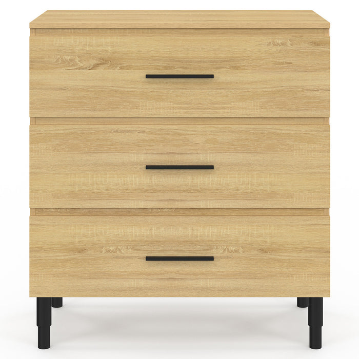 IDMarket - Mobile bagno da 80 cm con 3 cassetti in faggio e nero e gambe telescopiche