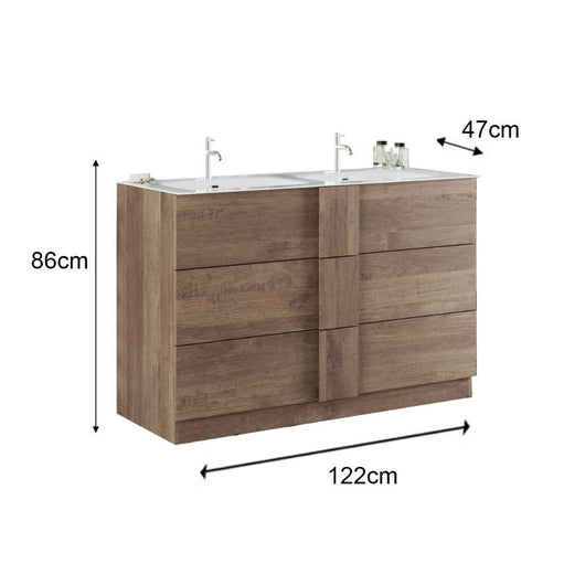 Mobile bagno doppia vasca Salemi120 colore rovere mercure