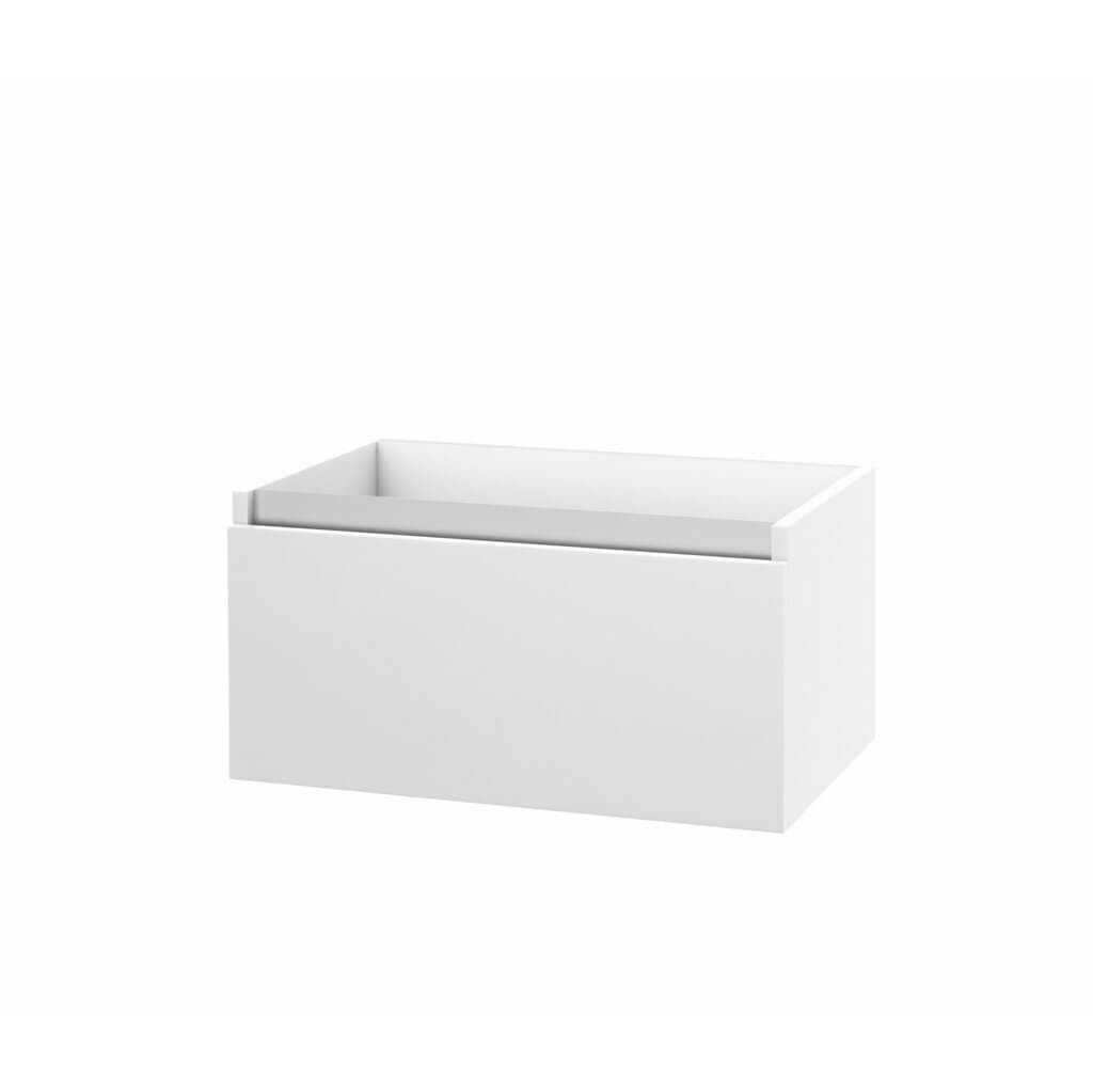 Mobile Bagno 140cm Con Doppio Lavabo, Base Con Cassetto E Specchio Con LED Integrato - Bianco