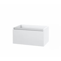 Mobile Bagno 140cm Con Doppio Lavabo, Base Con Cassetto E Specchio Con LED Integrato - Bianco