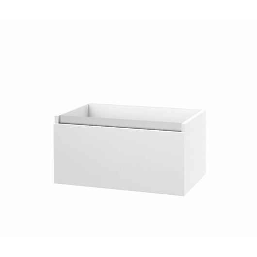 Mobile Bagno 140cm Con Doppio Lavabo, Base Con Cassetto E Specchio Con LED Integrato - Bianco