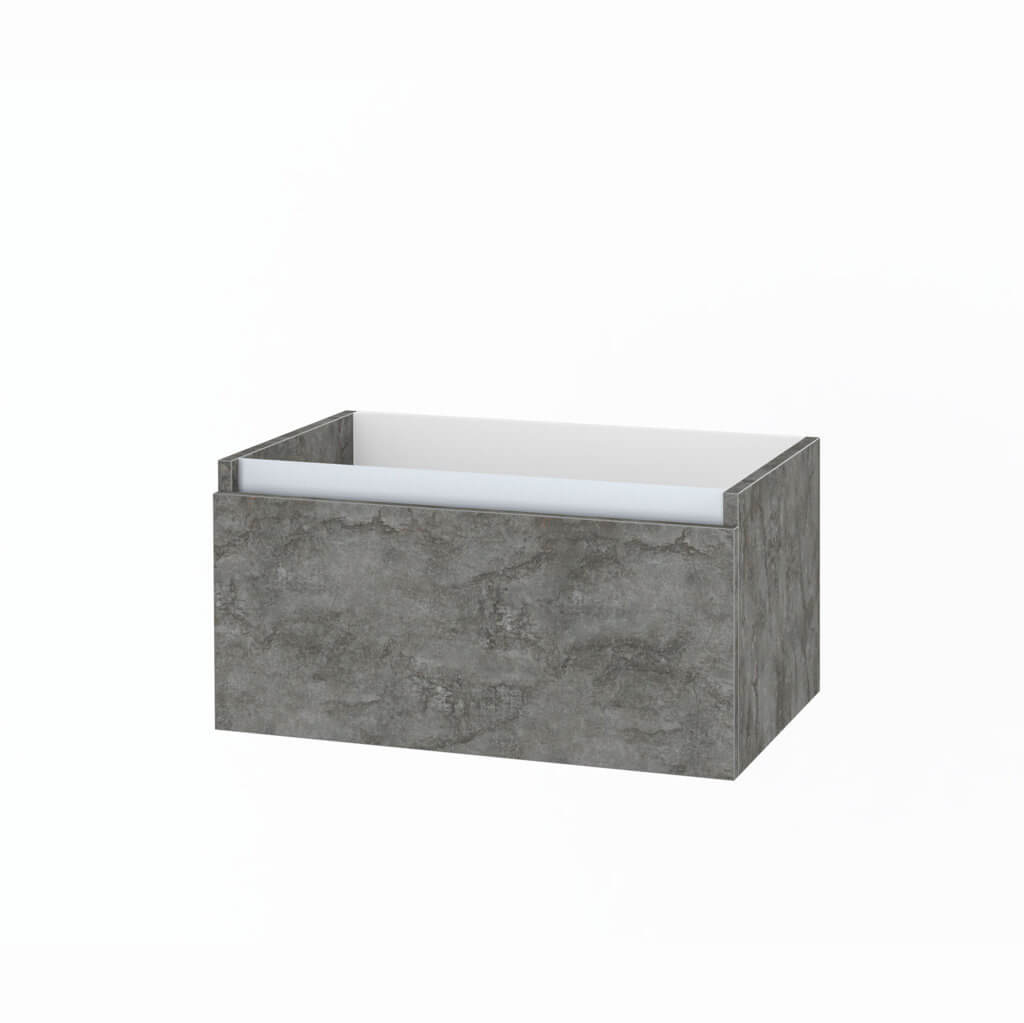 Mobile Bagno 140cm Con Doppio Lavabo, Base Con Cassetto E Specchio Con LED Integrato - Ossido