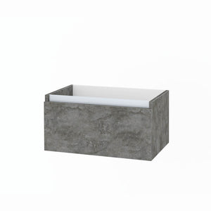 Mobile Bagno 140cm Con Doppio Lavabo, Base Con Cassetto E Specchio Con LED Integrato - Ossido