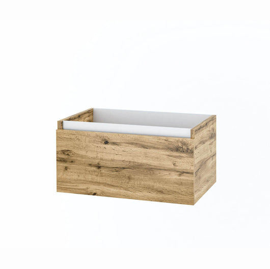 Mobile Bagno 140cm Con Doppio Lavabo, Base Con Cassetto E Specchio Con LED Integrato - Rovere Miele