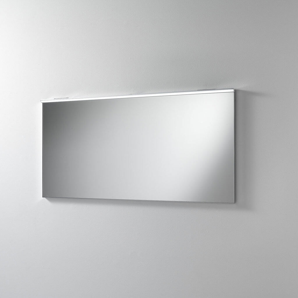 Mobile Bagno 140cm Con Doppio Lavabo, Base Con Cassetto E Specchio Con LED Integrato - Tabacco Scuro