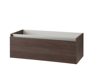 Mobile Bagno 140cm Con Doppio Lavabo, Base Con Cassetto E Specchio Con LED Integrato - Tabacco Scuro