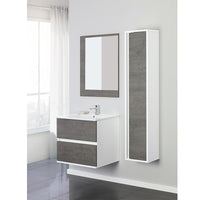 Mobile Bagno Feridras Cemento L.60xP.47xH.57 con Lavabo e Specchio