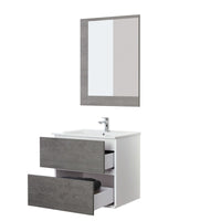 Mobile Bagno Feridras Cemento L.60xP.47xH.57 con Lavabo e Specchio