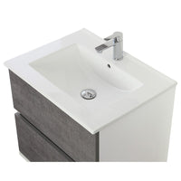 Mobile Bagno Feridras Cemento L.60xP.47xH.57 con Lavabo e Specchio
