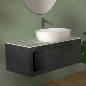 Mobile bagno portalavabo sospeso 110 cm grigio lava con top carrara Maya