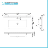 Mobile bagno sospeso 100 bianco lucido con lavabo e specchio LED  Eva