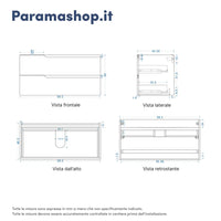 Mobile bagno sospeso 100 cm due cassetti rosa cipria opaco con top | Ardenne