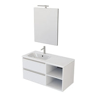 Mobile bagno sospeso 100 cm Master bianco con cassetti e vani