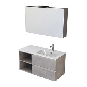 Mobile bagno sospeso 100 cm Master grigio con cassetti soft-close