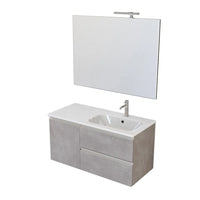 Mobile bagno sospeso 100 cm Master grigio con lavandino e specchio