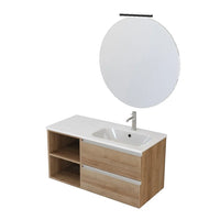 Mobile bagno sospeso 100 cm Master rovere con lavandino e specchio