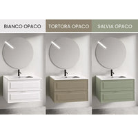 Mobile bagno sospeso 100 cm tortora opaco con lavabo e specchio Matisse