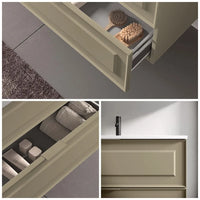 Mobile bagno sospeso 100 cm tortora opaco con lavabo e specchio Matisse