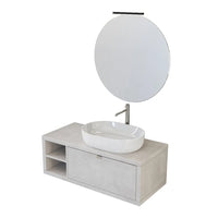 Mobile bagno sospeso 110 cm grigio nuvola Master lavabo 42,5 e specchio 80