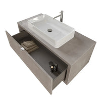 Mobile bagno sospeso 110 cm Master grigio cemento con lavabo e specchio