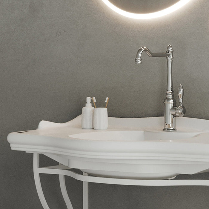 Mobile bagno sospeso 115 cm in metallo bianco con lavabo  Gardenia