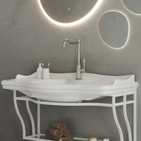 Mobile bagno sospeso 115 cm in metallo bianco con lavabo  Gardenia