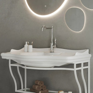 Mobile bagno sospeso 115 cm in metallo bianco con lavabo  Gardenia