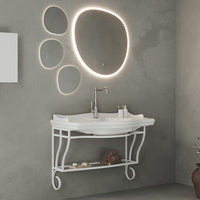 Mobile bagno sospeso 115 cm in metallo bianco con lavabo  Gardenia