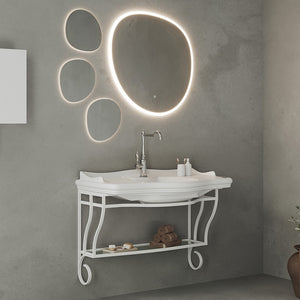 Mobile bagno sospeso 115 cm in metallo bianco con lavabo  Gardenia