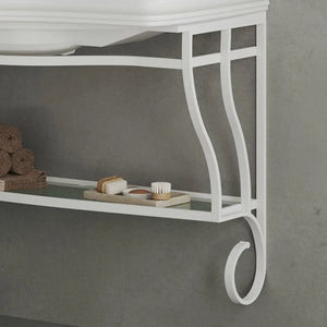 Mobile bagno sospeso 115 cm in metallo bianco con lavabo  Gardenia