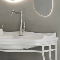 Mobile bagno sospeso 115 cm in metallo bianco con lavabo  Gardenia