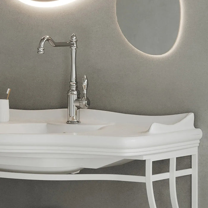 Mobile bagno sospeso 115 cm in metallo bianco con lavabo  Gardenia