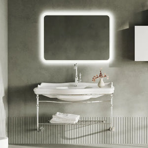 Mobile bagno sospeso 115 cm in metallo cromato con lavabo  Gardenia