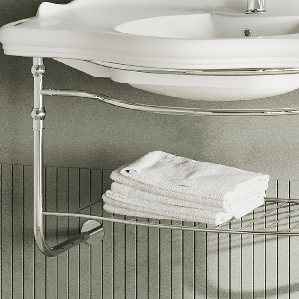 Mobile bagno sospeso 115 cm in metallo cromato con lavabo  Gardenia