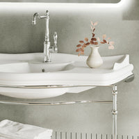 Mobile bagno sospeso 115 cm in metallo cromato con lavabo  Gardenia